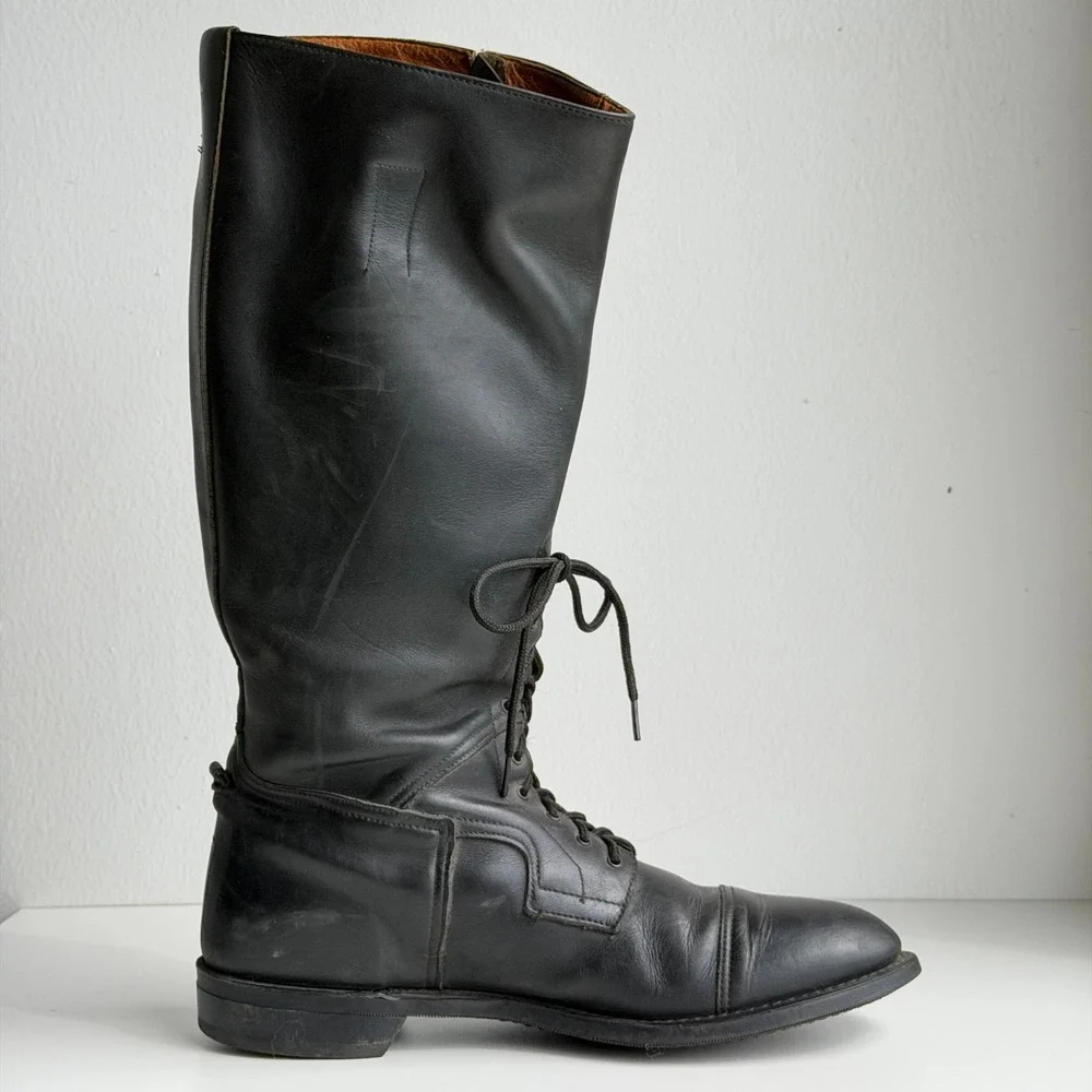 Harley-Davidson Police Patrol Boots Mens 12 Vintage Ball Lace Leather Tall USA